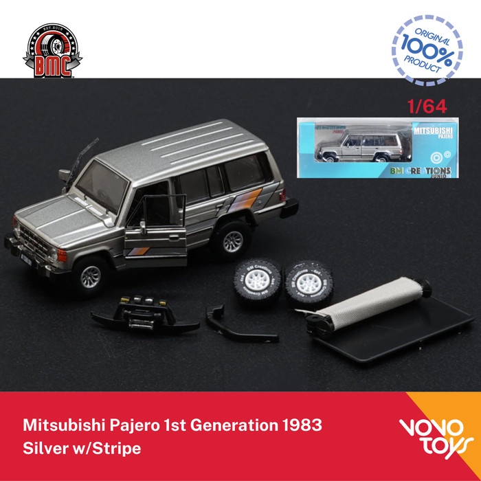 ✅COD Bm Creations 1/64 Mitsubishi Pajero 1St Generation 1983 Silver Bmc Limited