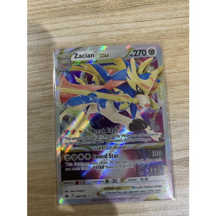 ✅COD Zacian Vstar 096/159 Kartu Pokemon Tcg Crown Zenith English Original Terbaru