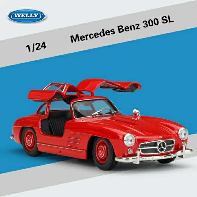 ✅COD Miniatur Diecast Mobil Klasik Mercedes Benz 300Sl Mercy 1:24 Welly Nex Limited