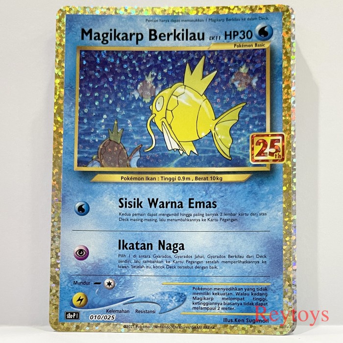 ✅COD Pokemon Indonesia 25Th 010 Magikarp Berkilau - S8A-Promo Limited