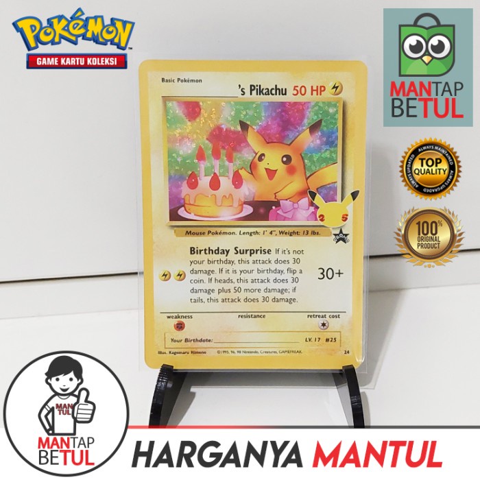 ✅COD Birthday Pikachu 25Th Anniversary Celebrations - Pokemon Tcg English Terbaru