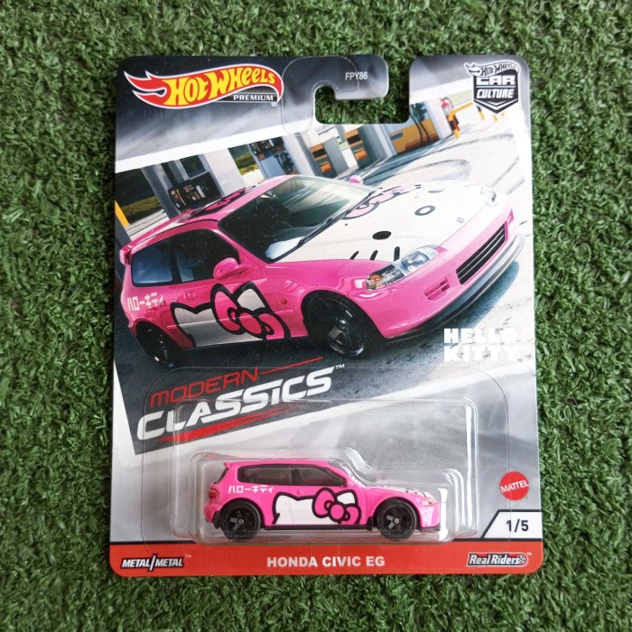 ✅COD Hotwheels Premium Honda Civic Eg Pink Hello Kitty - Jdm Berkualitas