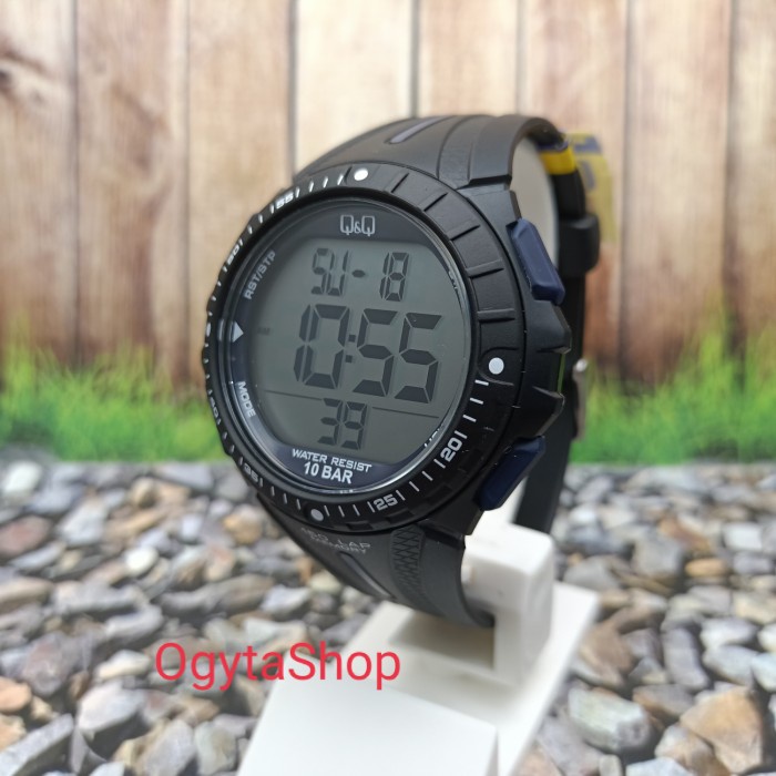 ✅New Ori QQ Qq Digital Jam Tangan Pria Hitam M102J003Y Original Berkualitas