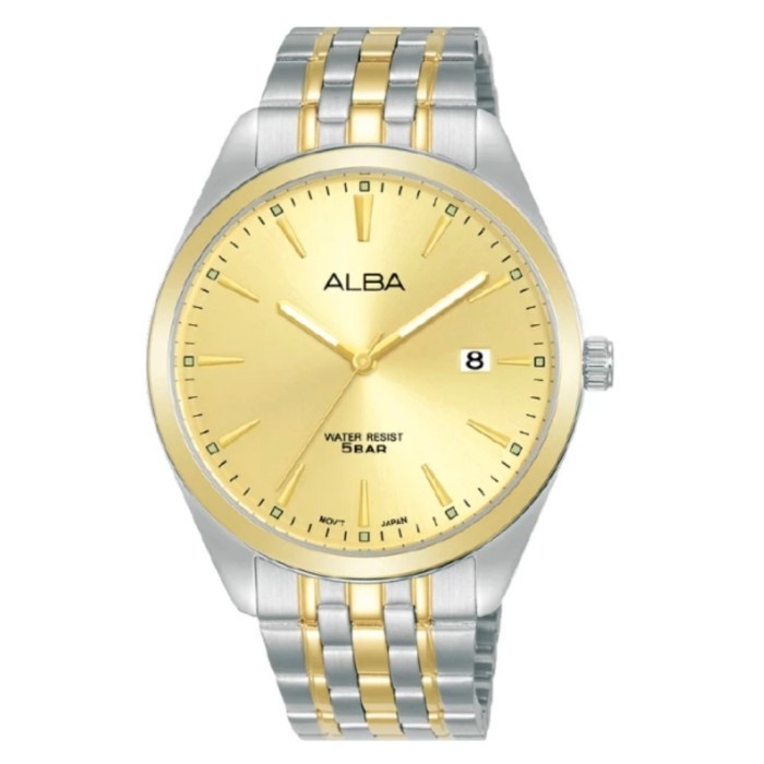 ✅New Ori Alba Pria As9Q98X1 As9Q98 Quartz Dual Tone Stainless Steel Terbatas
