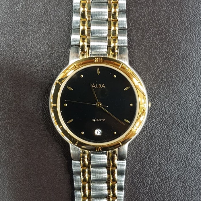 ✅New Ori Alba V722-X060 Black Dial Men'S Watch Terbaru