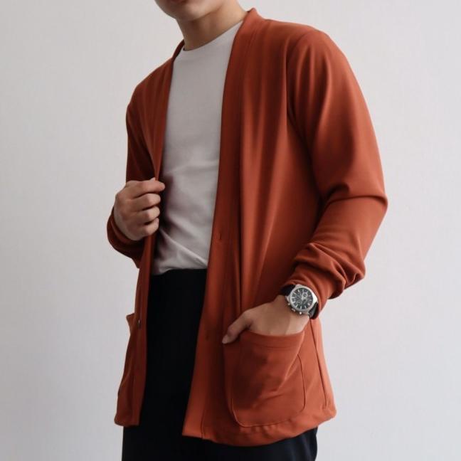Msmo Dustin Cardigan Pria Outer Cowo Jaket Cowo Cardigan Knit