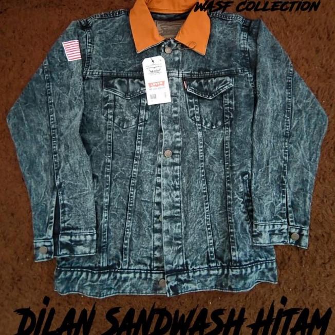 Terbaik (Promo) Jaket Jeans Dilan & Jaket Denim Dilan & Sandwash Hitam