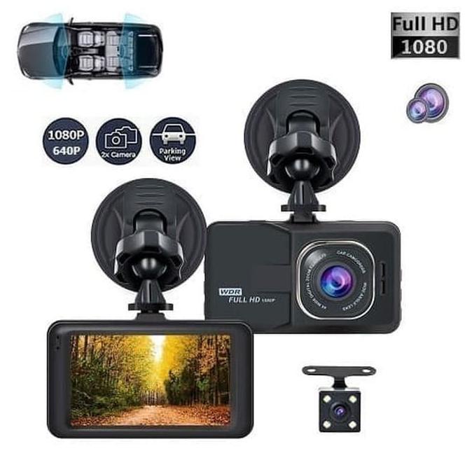 Kamera Mobil / dash cam Camcorder DOUBLE LENSA DEPAN BELAKANG FULL HD
