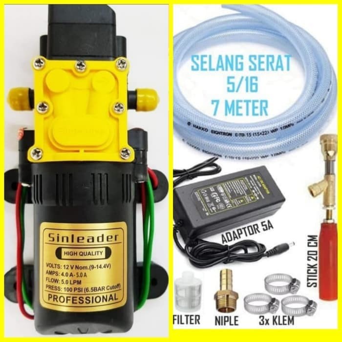 ✅New Ori Pompa Air Dc 12 Volt Sinleader Paket Lengkap Siap Pakai Terbatas