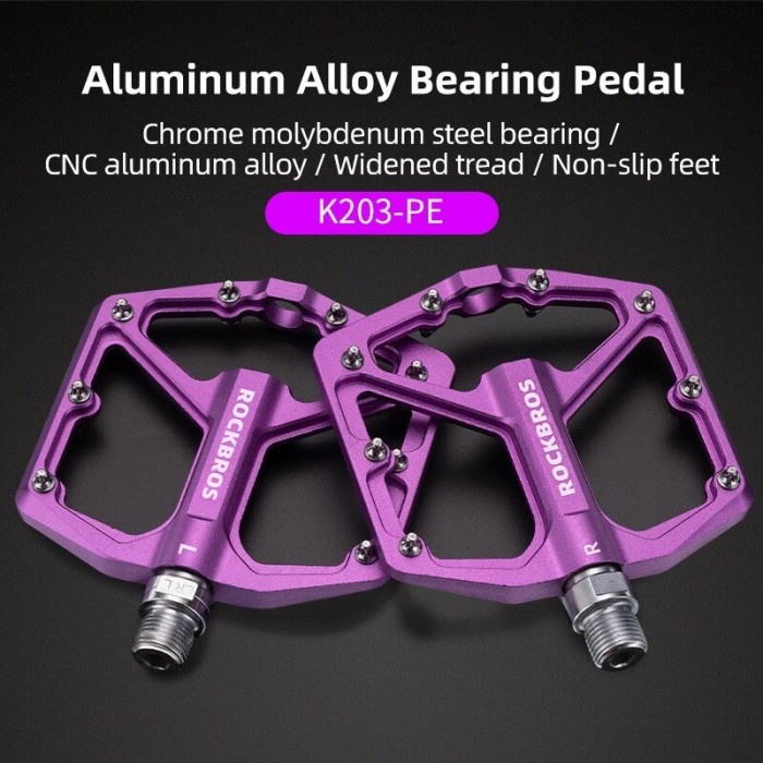 [Baru] Rockbros K203 Pedal Bearing Alloy Sepeda Mtb Seli Roadbike Ungu Berkualitas