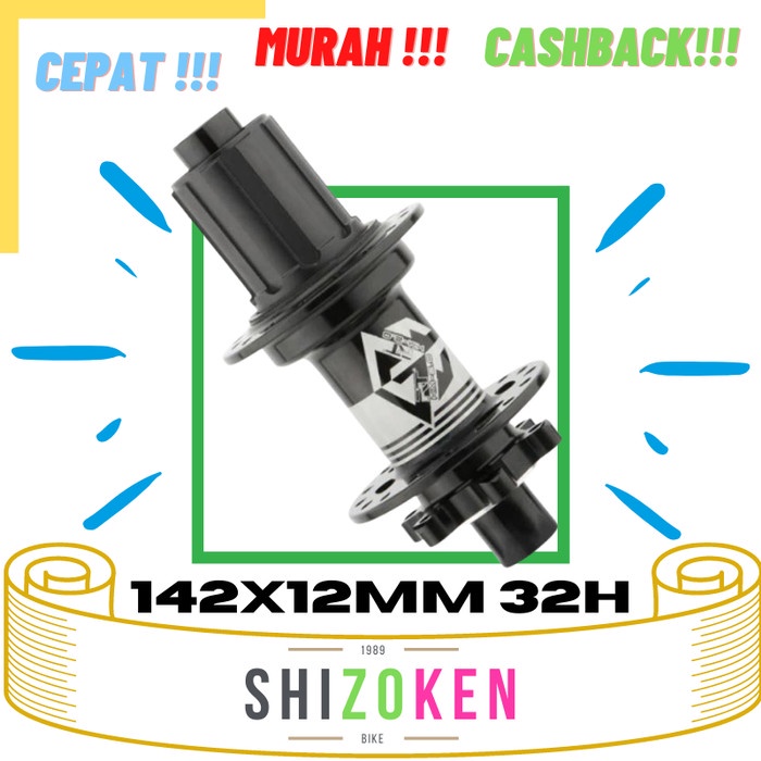 [Baru] Rt Hub Belakang Freehub Ta Boost 32H 142 X 12Mm Jangkrik Hitam Limited
