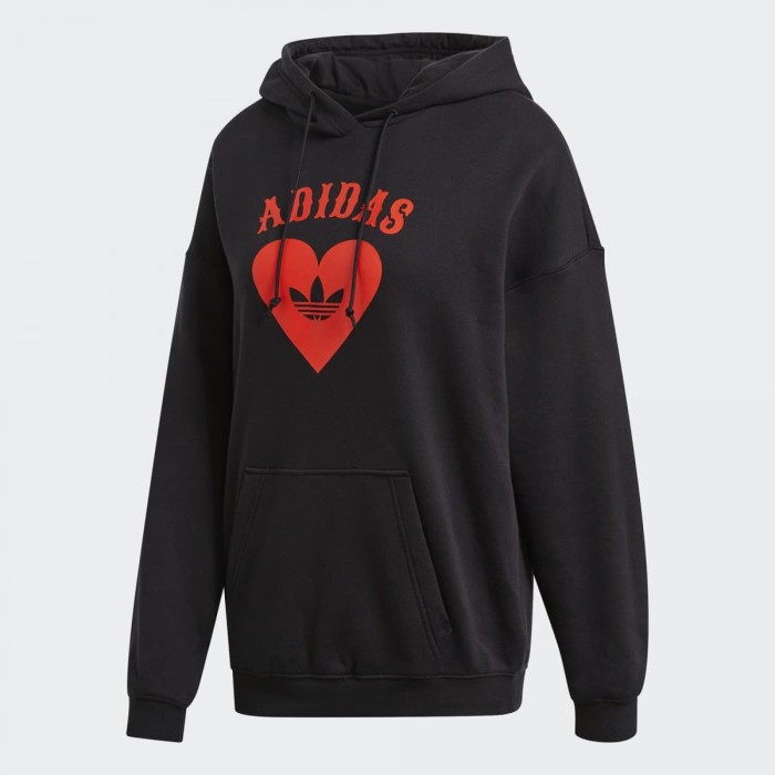 [COD] Adidas Original Valentine Day Hoodie Black Red Bnwt Terbaru
