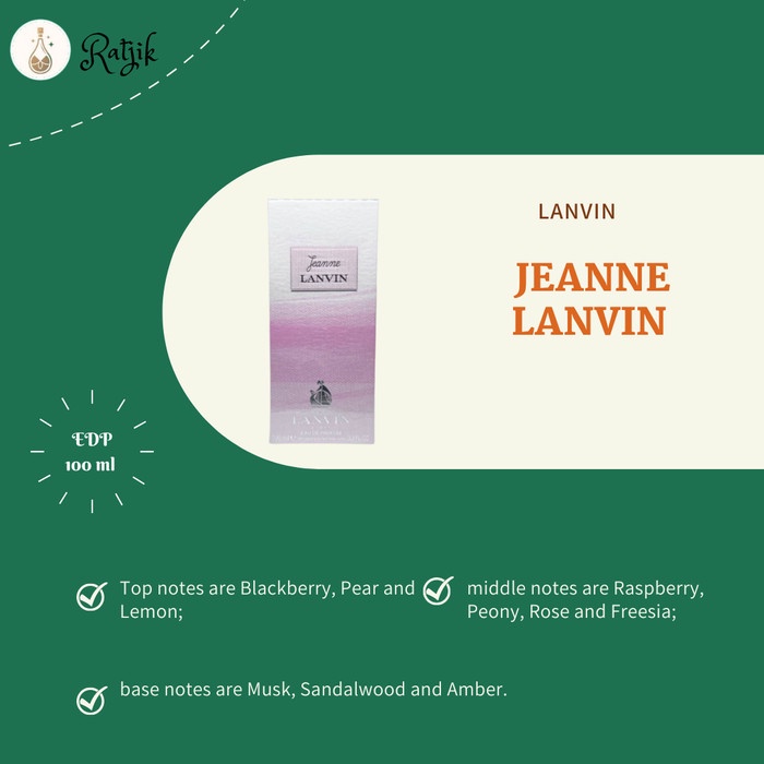 [New Ori] Lanvin Jeanne Lanvin Edp 100Ml For Women Terbaru