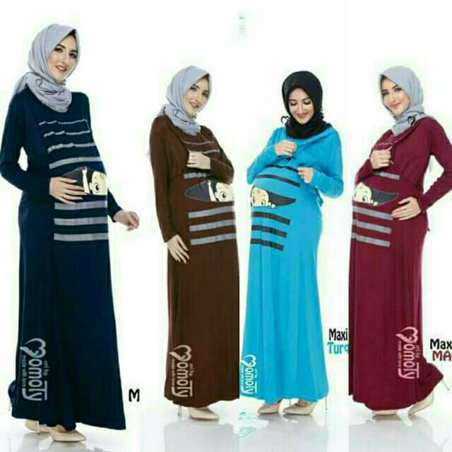 [COD] Baju Hamil Unik Momoty / Gamis / Maxi Dress Hamil Menyusui Busui Berkualitas