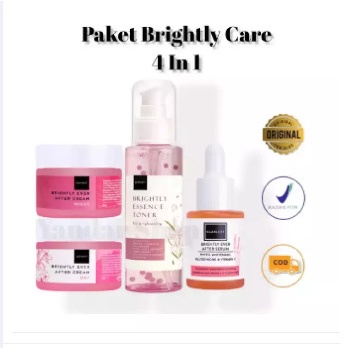 [New Ori] Scarlett Whitening Paket 4 In 1 Brightly Care / Brightly Ever After Se Berkualitas