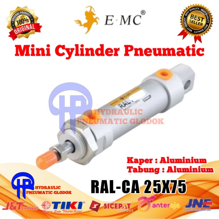 [New] Mini Cylinder Pneumatic Ral-Ca 25X75 Emc Terbaru