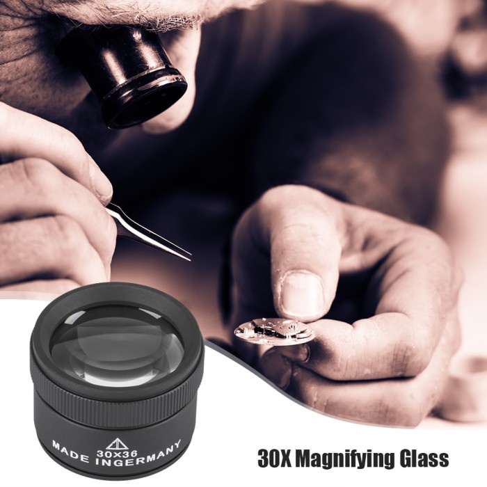 

30X Magnifying Glass K9 Optical Lens Monocle Magnifier for Coin