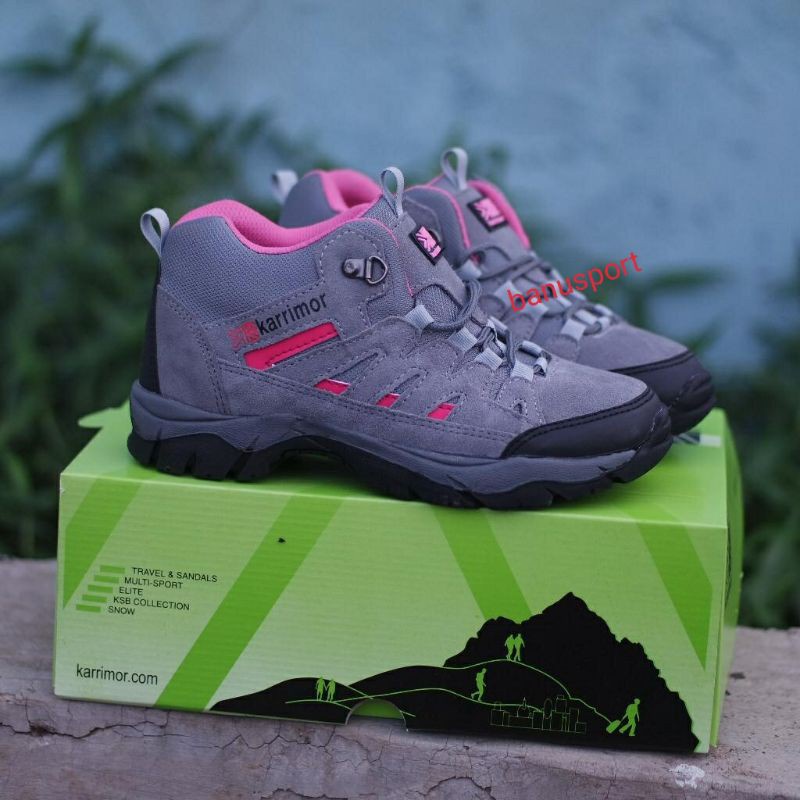 Sepatu Gunung Wanita Karrimor Sepatu Hiking Outdoor Wanita Karrimor Abu Pink