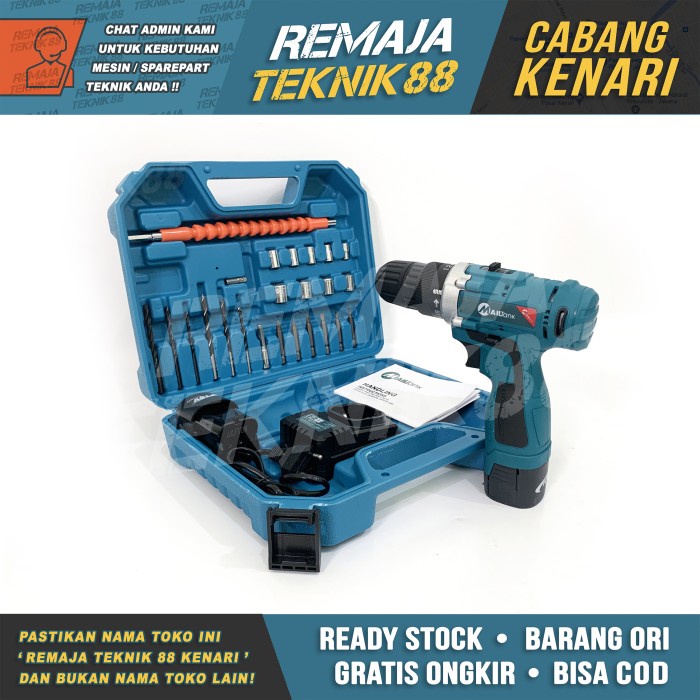 ✅COD Bor Cordless Dc Drill Mailtank Sh189 / Mailtank Sh 189 Cas Charger 18V Terbatas