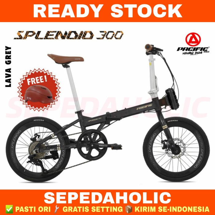 Promo Sepeda Lipat 20 Inch Pacific Splendid 300 Alloy 8 Speed Free Helm&Tas
