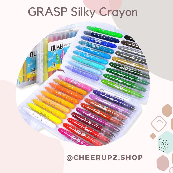 

Grasp Washable Silky Gel Crayon 12/24/36/48 Warna / Crayon Warna Anak