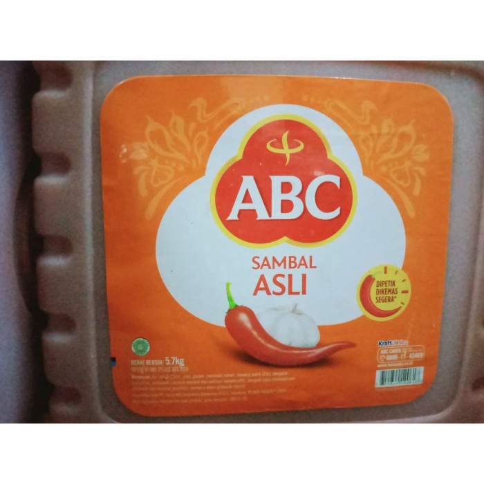 

Abc Sambal Asli Jerigen 5 5Kg 5 7 Kg Saus Pedas Chilli 5.7Kg