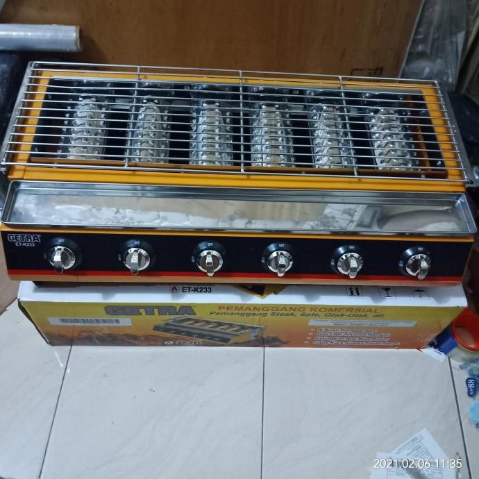bakaran /panggangan gas 6 tungku getra