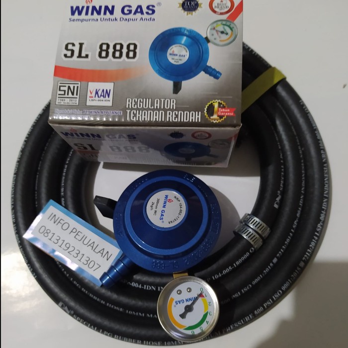 ✅Ready Regulator Pertamina Matic Sle 888 M Selang Gas Lpg 500 Psi Iso 9001 Berkualitas