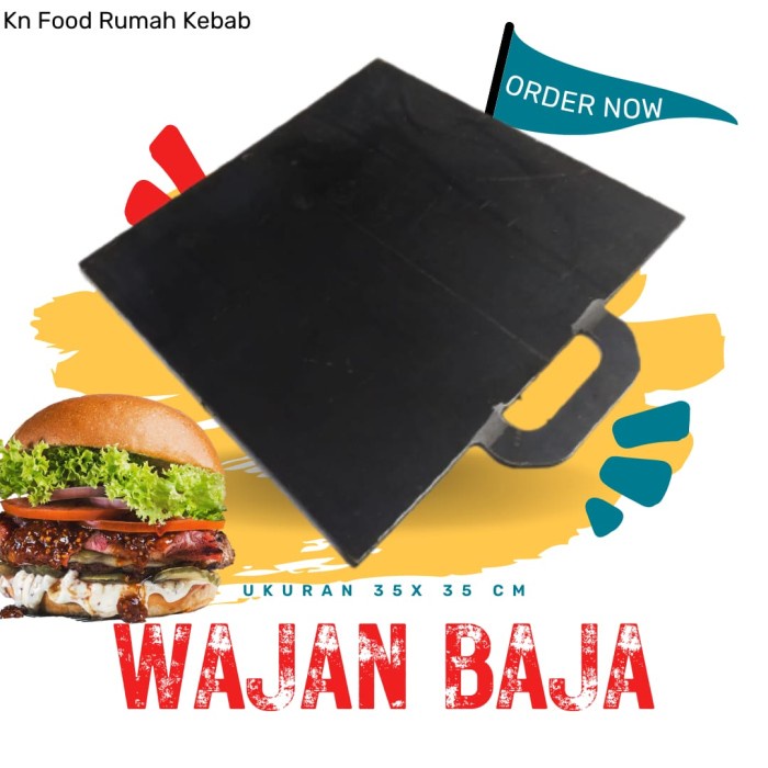 ✅Ready Wajan Kebab /Wajan Persegi /Wajan Baja/Plat Baja/Penggorengan Kebab Berkualitas