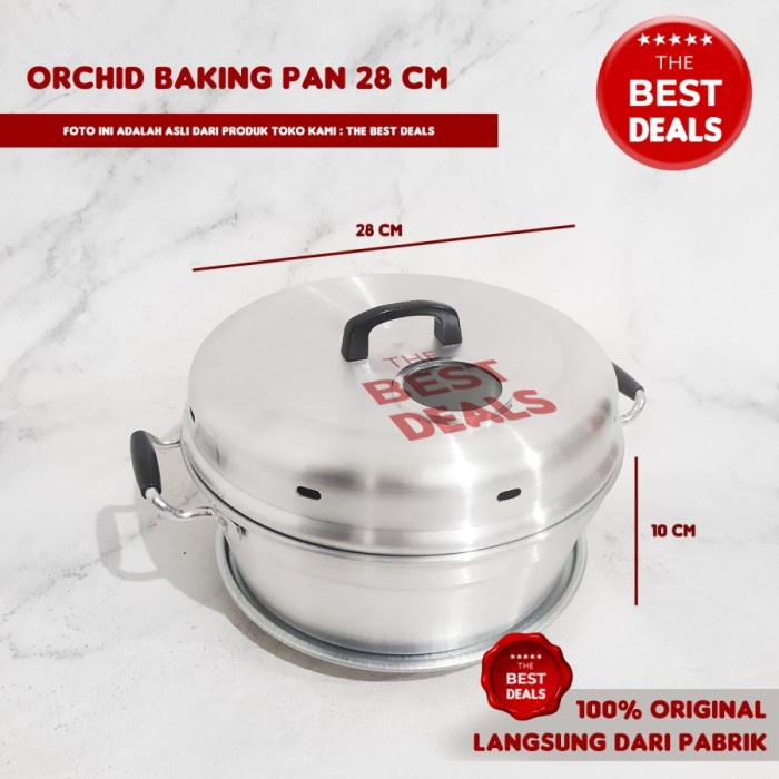 

✅Original Baking Pan Orchid 28 Cm Alat Kukusan Buat Kue 8 Telur Berkualitas