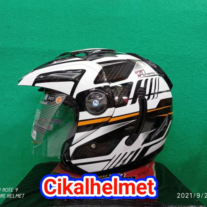 ✅Sale Ink Helm T_1 Motif #4 Black White Orange  Ink T1 Original Diskon