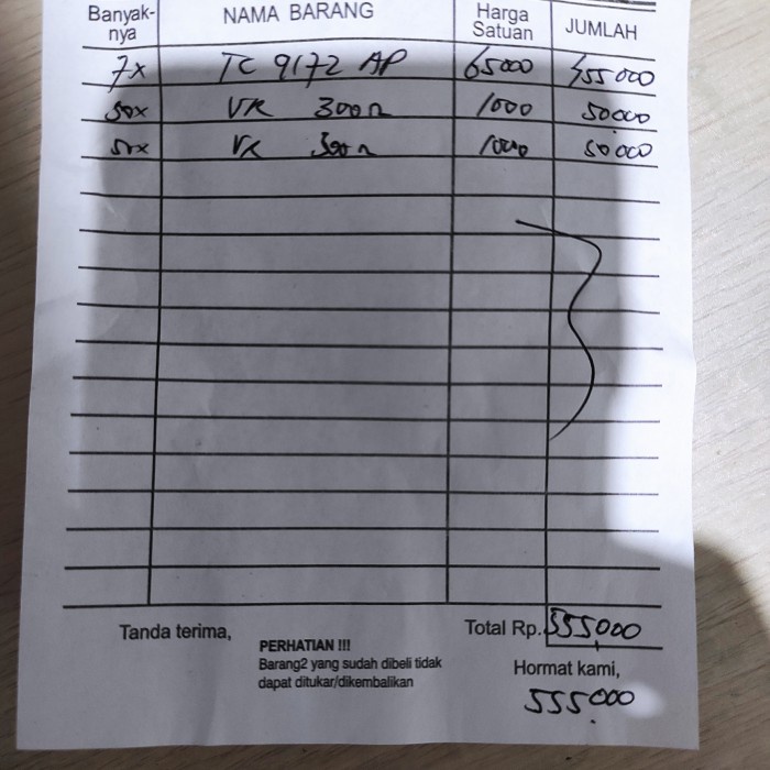 

✨Ready Nota Pembelian 555000 Berkualitas