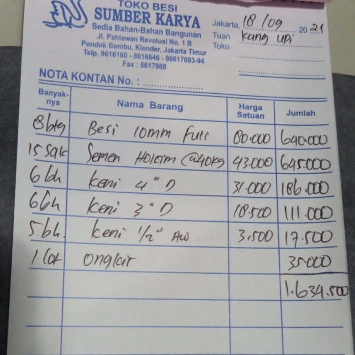 

✨Ready Nota Bpk Rufi Tgl 18 Sept 2021 Terbatas
