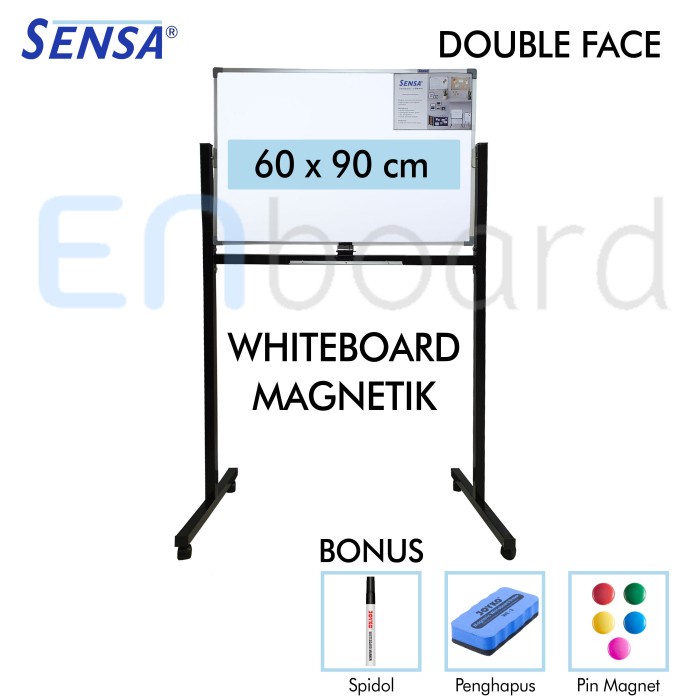 

✨Sale Papan Tulis Whiteboard Standing Magnet Double Face Sensa 60 X 90 Cm Terbatas