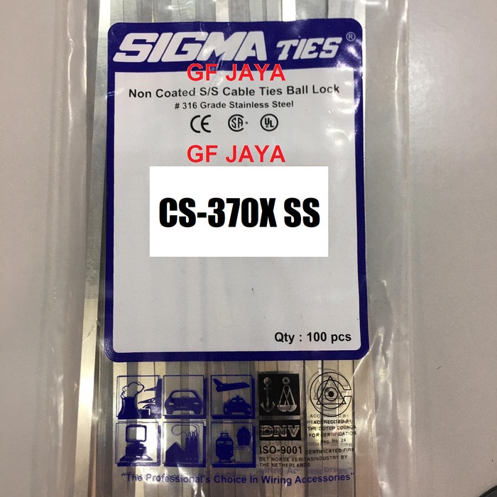 

✨Ready Kabel Ties Stainless Steel Sigma Cs 370X Ss 37Cm X 7.9Mm Non Coated Terbatas