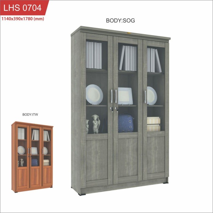 

✨Ready Lemari Rak Buku Pintu Kaca Romaro 3 Pintu Terbatas