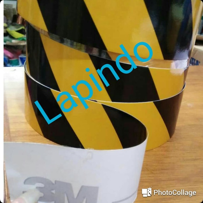 

✨Sale Reflektor Stiker 3M Warning Hazard Kuning/ Hitam 610 48 Mm X 45 Mtr Terbaru
