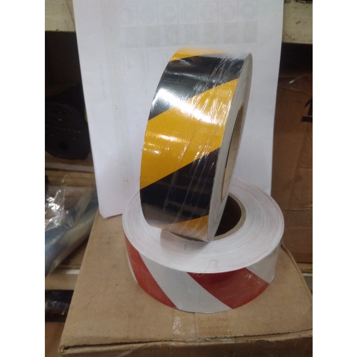 

✨Sale Reflek Tape Kuning Hitam 3M 2Inc X 45Mtr Tipe 610 Berkualitas