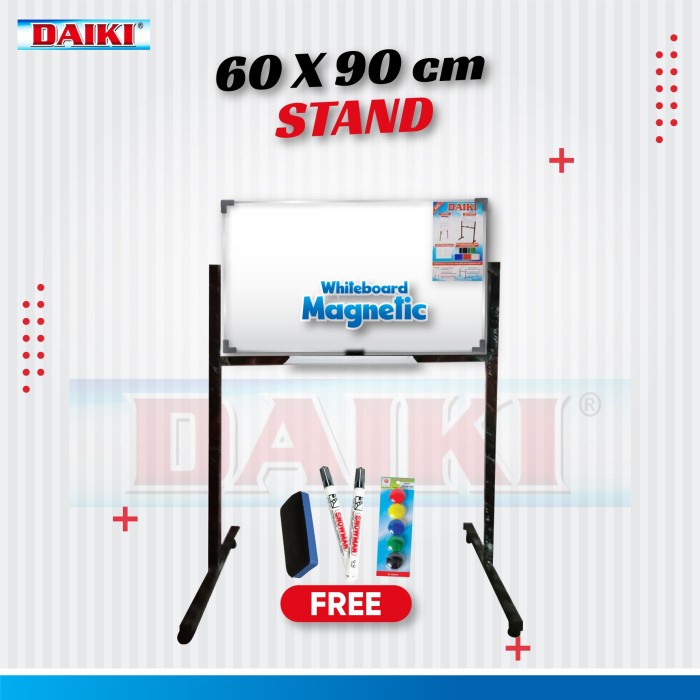 

✨Sale Whiteboard / Papan Tulis Magnetic Daiki Double Face Stand Uk 60X90 Cm Terbatas