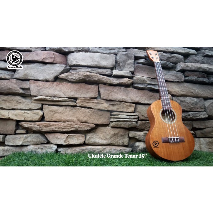 ✨New Grande Ukulele Tenor 25 Coklat Tua  Gigbag Busa Tebal Limited