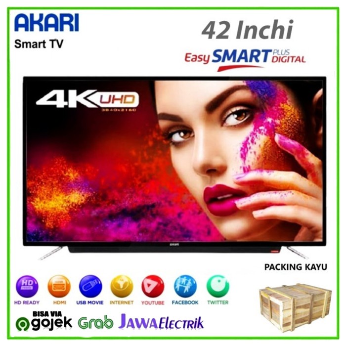 ✨New Led Tv Android Smart Tv Akari At-5442S Layar 42 Inch Terbaru Berkualitas