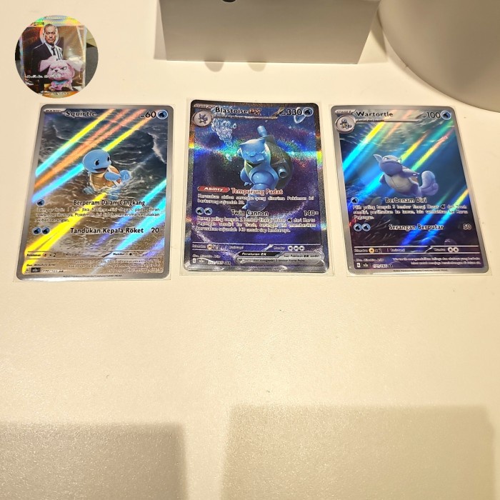 ✅Termurah Blastoise Ex Sar Squirtle Wartortle Ar Pokemon 151 Sv2A Tcg Indo Terbatas