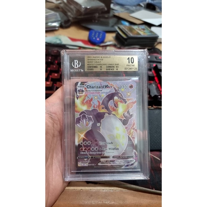 ✅Termurah Pokemon Bgs 10 Sword  Shield Charizard Vmax Shiny Shining Fates Sv107 Limited