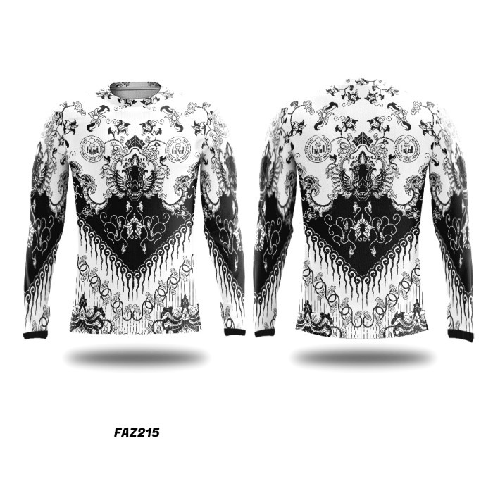 Kaos Jersey Olahraga Motif Batik Baju Seragam Pgri Pria Lengan Panjang