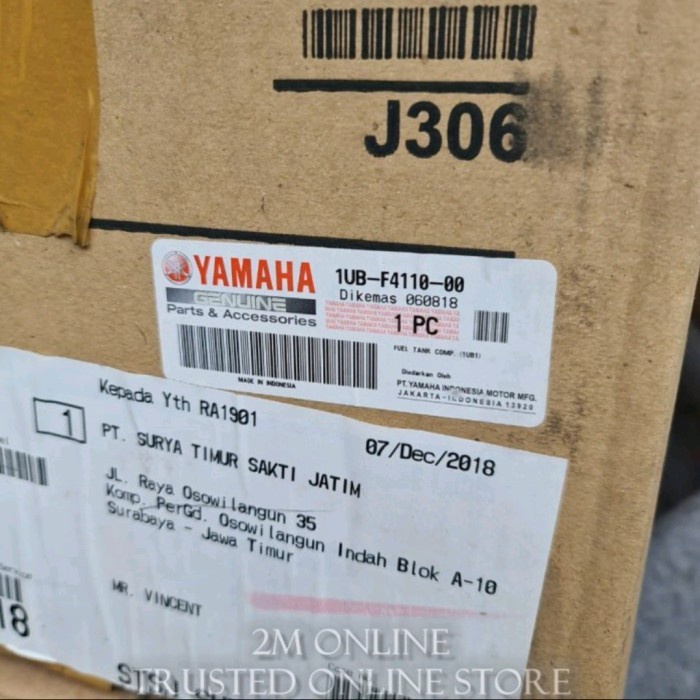 ✨New Fuel Tank Tangki Bensin Fino Karbu Ori Asli Yamaha Ygp 1Ub-F4110-00 Terbaru