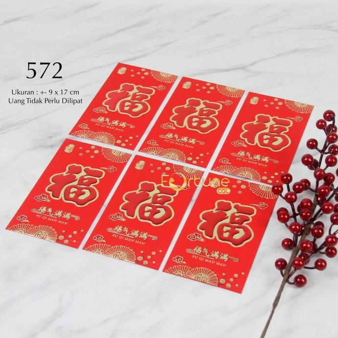

Angpao Kertas Imlek Premium Tebal Chinese New Year Fu Panjang Isi 6 Original