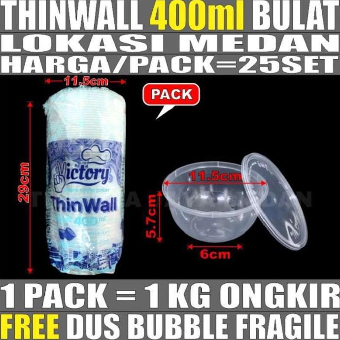 

@=@=@=@=] Thinwall Victory 400ml Bulat 25pcs Bowl Mangkok Es Kepal Milo Medan