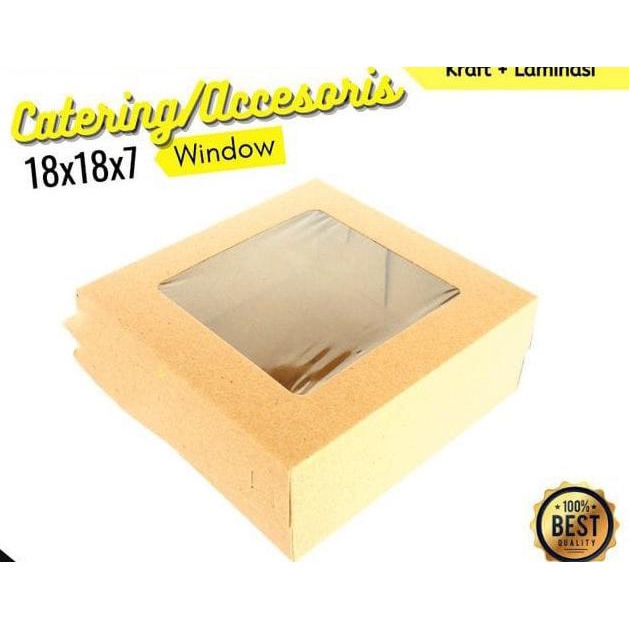 +++++] 18x18x7 Dus Kraft Mika Laminasi Cake Brownies Box Jendela Window