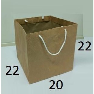 

#####] 22x22x20 Paper Bag Kraft Coklat Kantong Besek Kotak makanan Uk 20