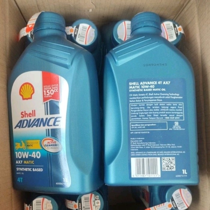 ✅New Oli Shell Advance Ax7 Matic 1L 1Dus 12Botol Terbatas